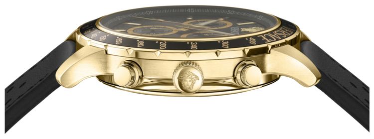 Versace Sport Chrono Leather Watch Gold