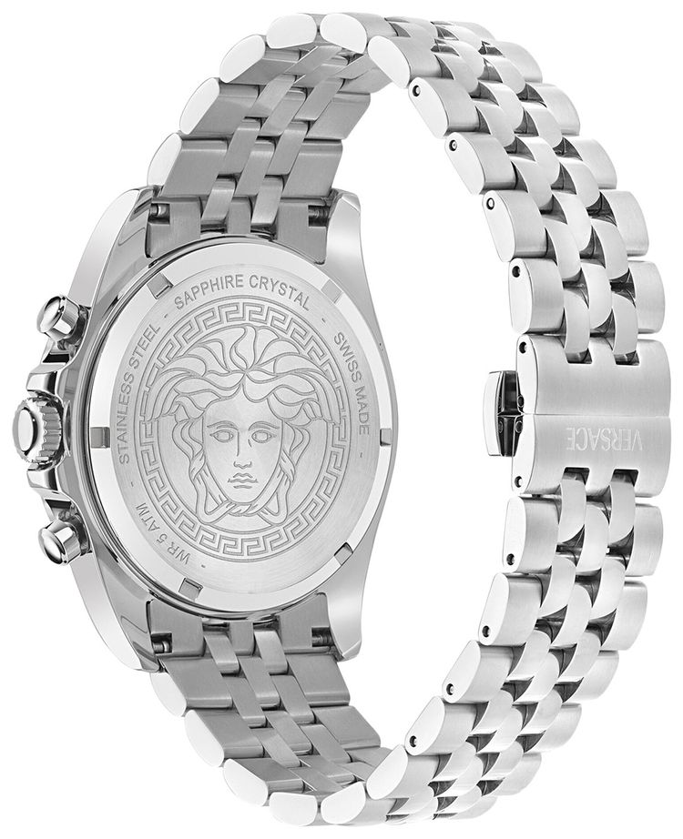 Versace Greca Chrono Wave Bracelet Watch Stainless Steel
