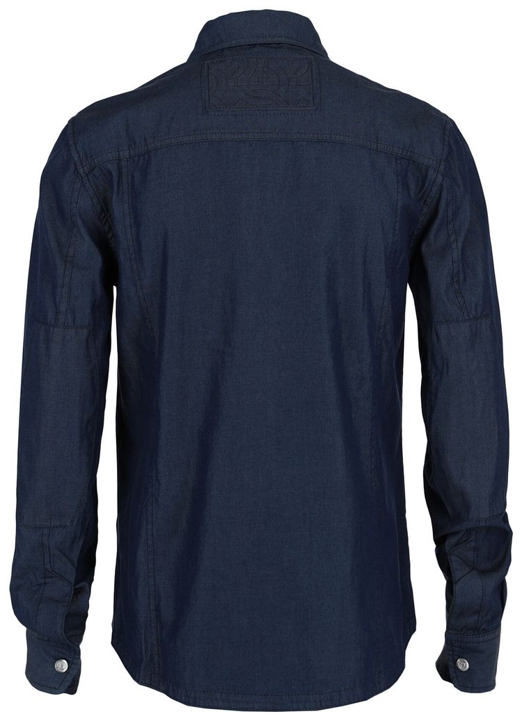 Ferragamo Denim Zipper Shirt Blue