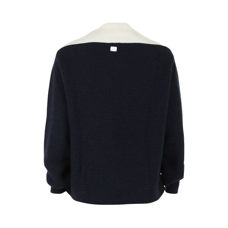 Ferragamo Two Tone Knit Sweater White