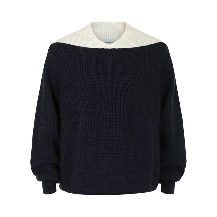 Ferragamo Two Tone Knit Sweater White