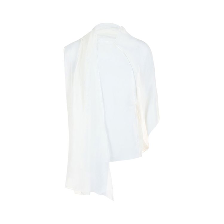 Ferragamo Asymmetrical Shawl Blouse White