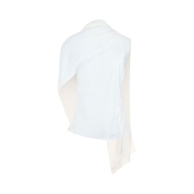 Ferragamo Asymmetrical Shawl Blouse White