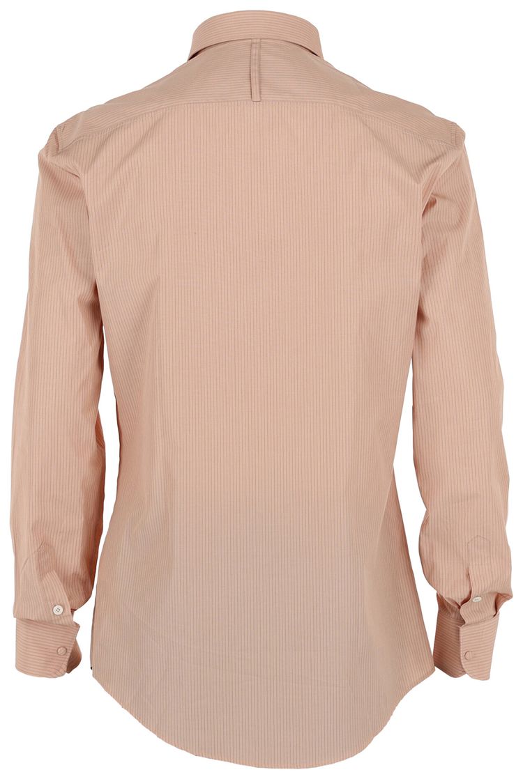 Ferragamo Striped Button Up Shirt Beige Khaki