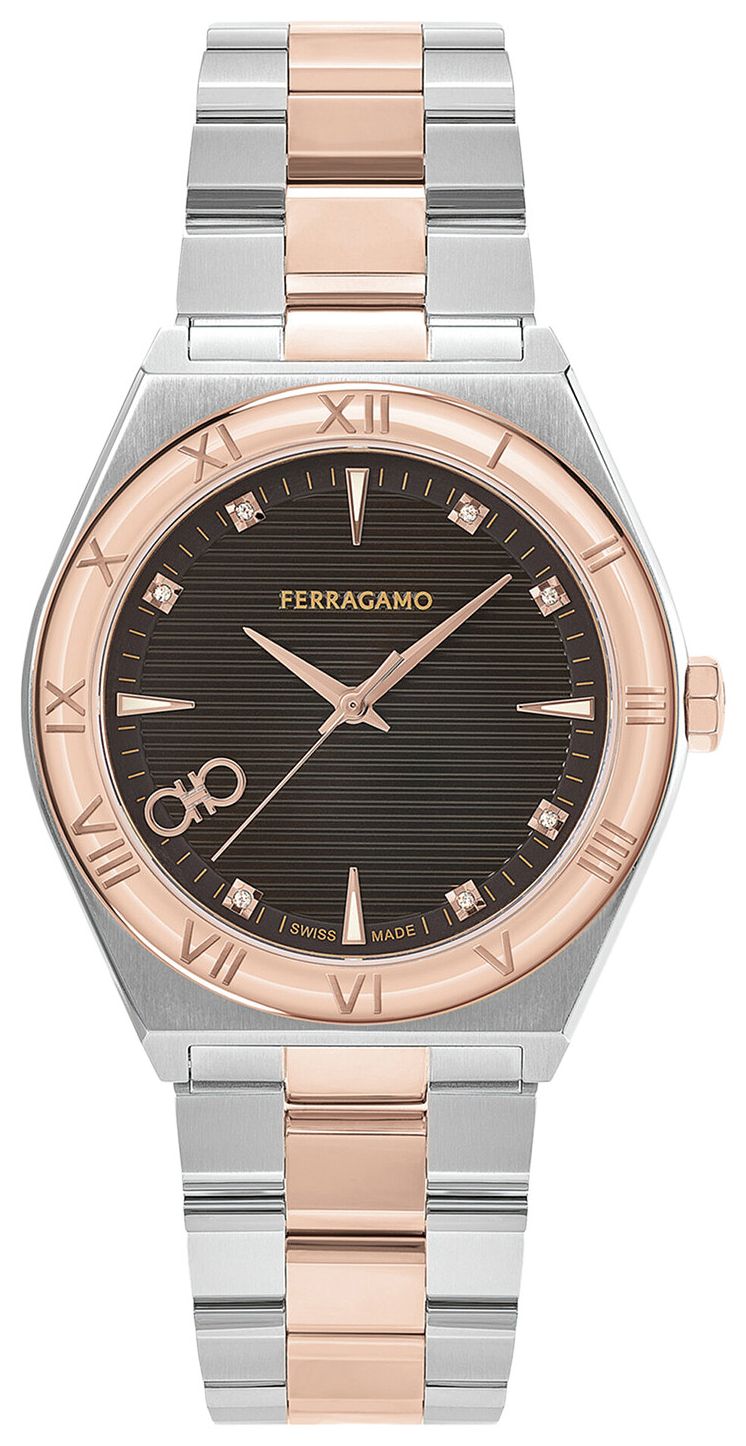 Ferragamo Vega Upper East Diamond Watch Two Tone