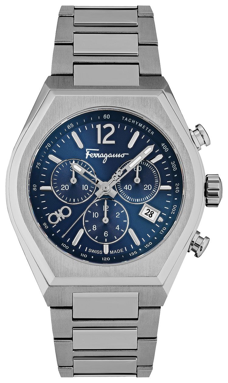 Ferragamo Tonneau Chrono Bracelet Watch Stainless Steel