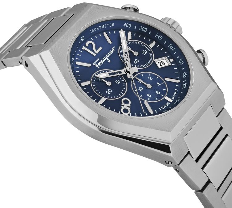 Ferragamo Tonneau Chrono Bracelet Watch Stainless Steel