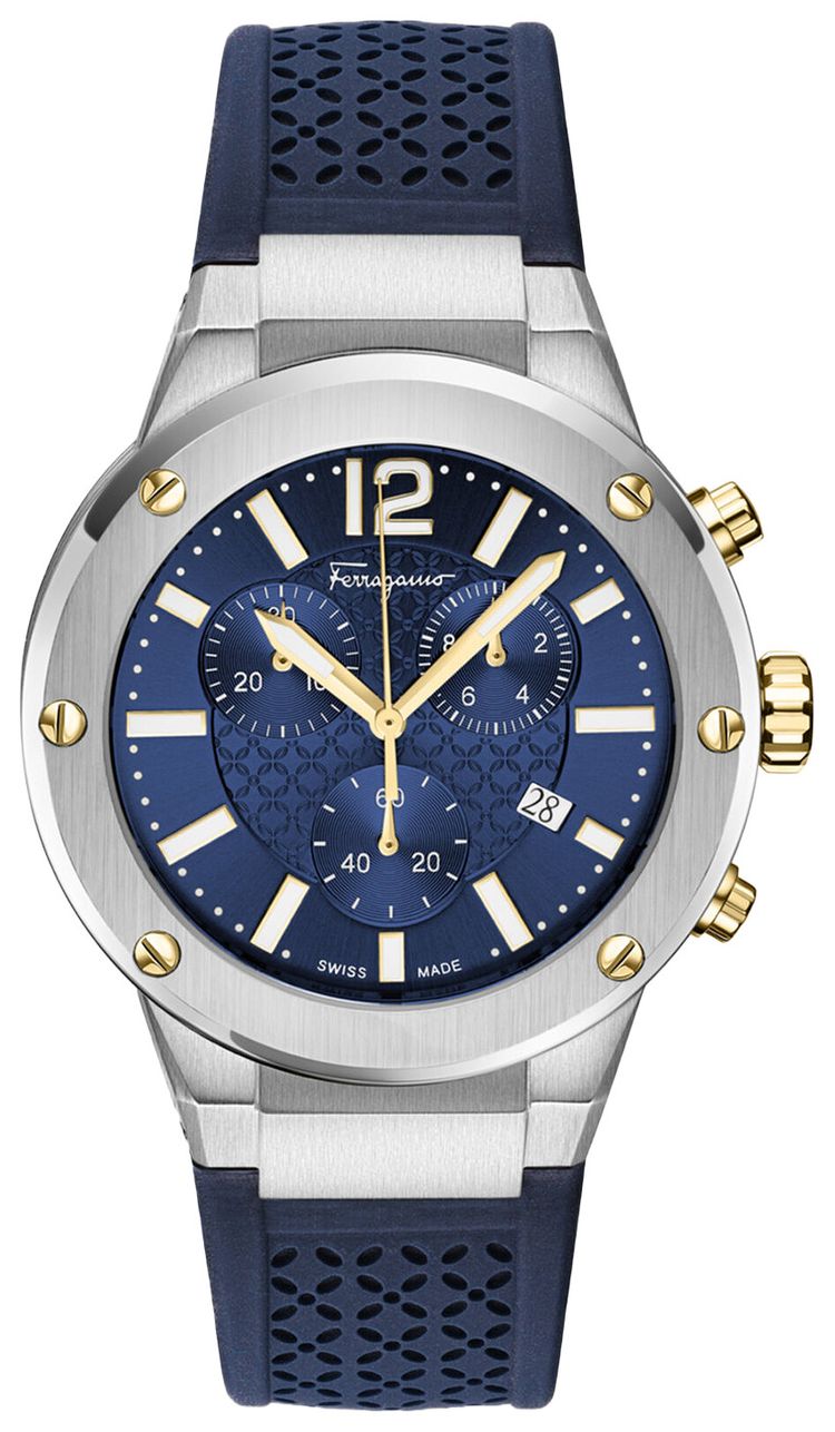 Ferragamo F 80 Chrono Silicone Watch Stainless Steel