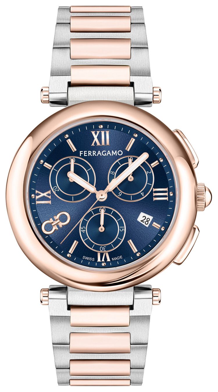 Ferragamo Legacy Chronograph Watch Two Tone