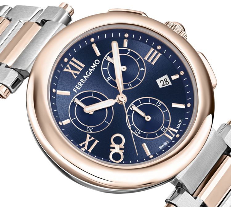 Ferragamo Legacy Chronograph Watch Two Tone