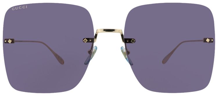 Gucci Square Frame Metal Sunglasses GoldBlue