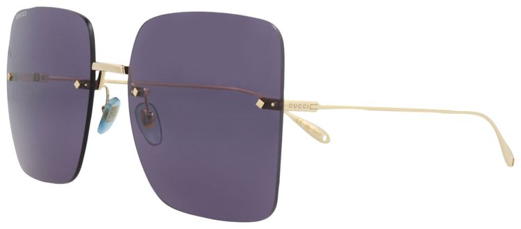 Gucci Square Frame Metal Sunglasses GoldBlue