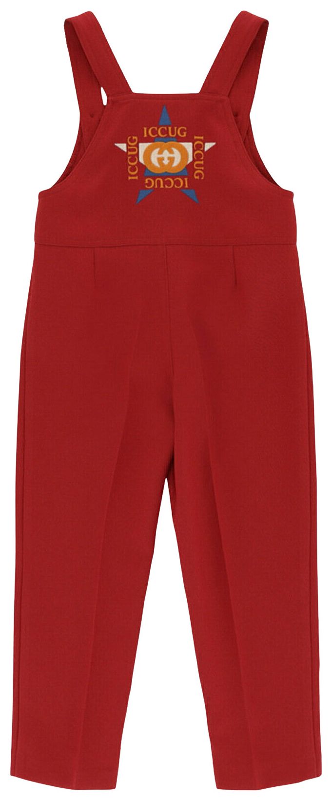 Gucci Embroidered Logo Overalls Red