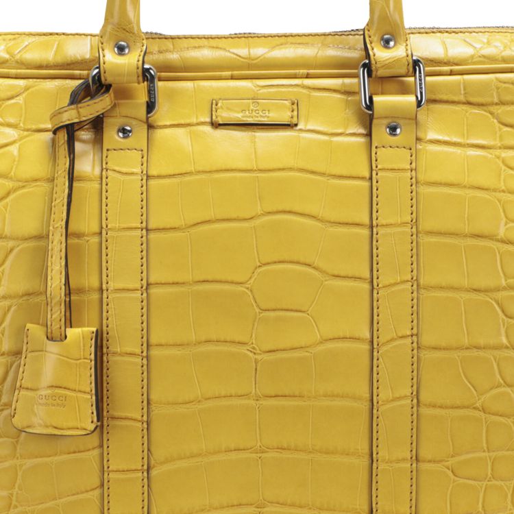 Gucci Alligator Leather Briefcase Dark Harvest