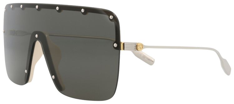 Gucci Shield Frame Metal Sunglasses GoldSilverGrey