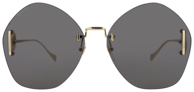 Gucci Round Frame Metal Sunglasses GoldGrey