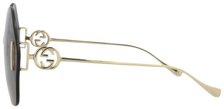 Gucci Round Frame Metal Sunglasses GoldGrey