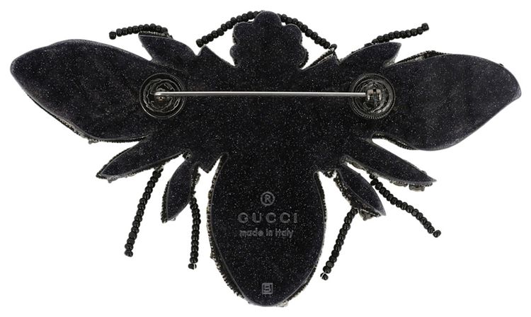 Gucci Crystal Embellished Bee Brooch Gold