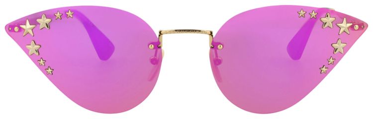 Gucci Cat Eye Frame Metal Sunglasses GoldPink