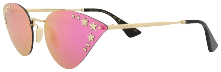 Gucci Cat Eye Frame Metal Sunglasses GoldPink