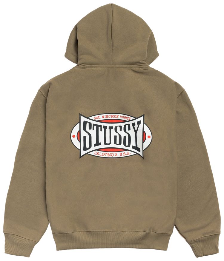 Stussy Champion Oval Zip Hoodie Army