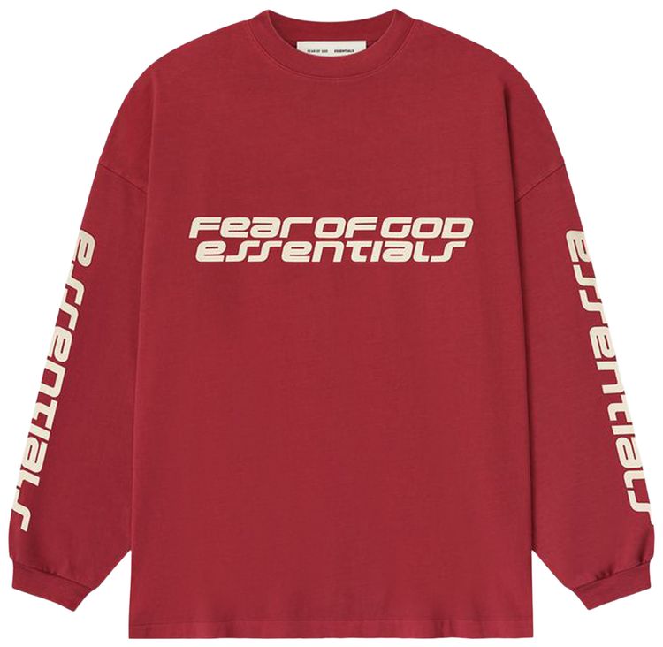 Fear of God Essentials 90s Long Sleeve Tee Crimson
