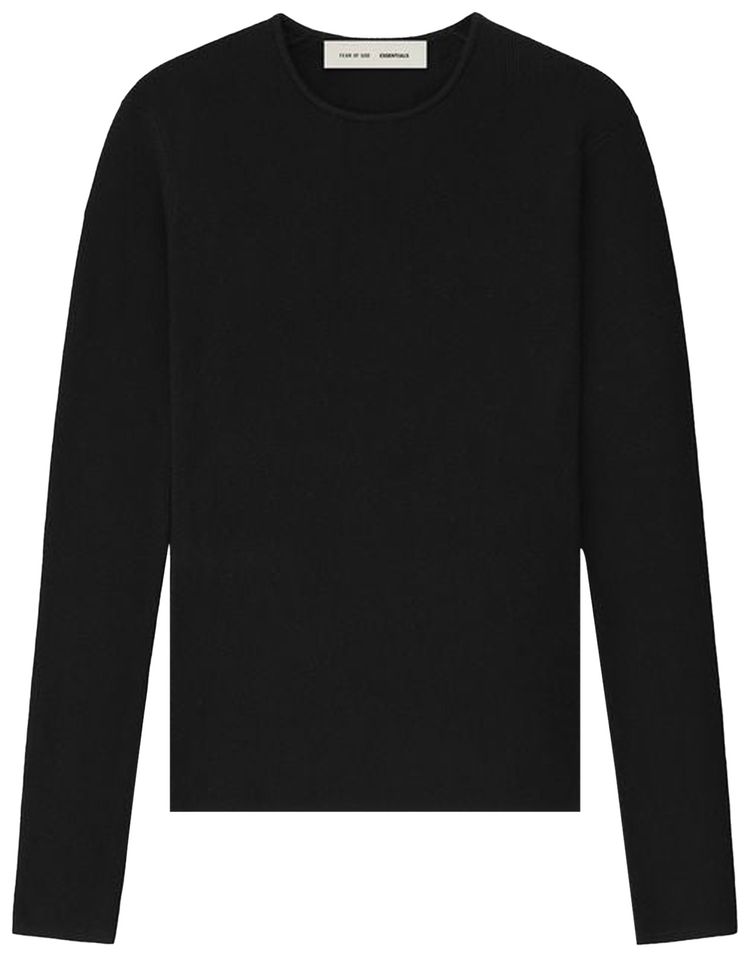 Fear of God Essentials Rib Long Sleeve Top Vintage Black