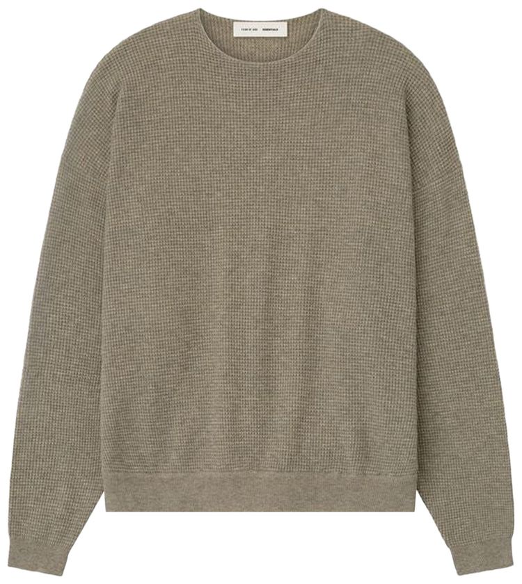 Fear of God Essentials Waffle Crewneck 90s Sweater Homestead Heather