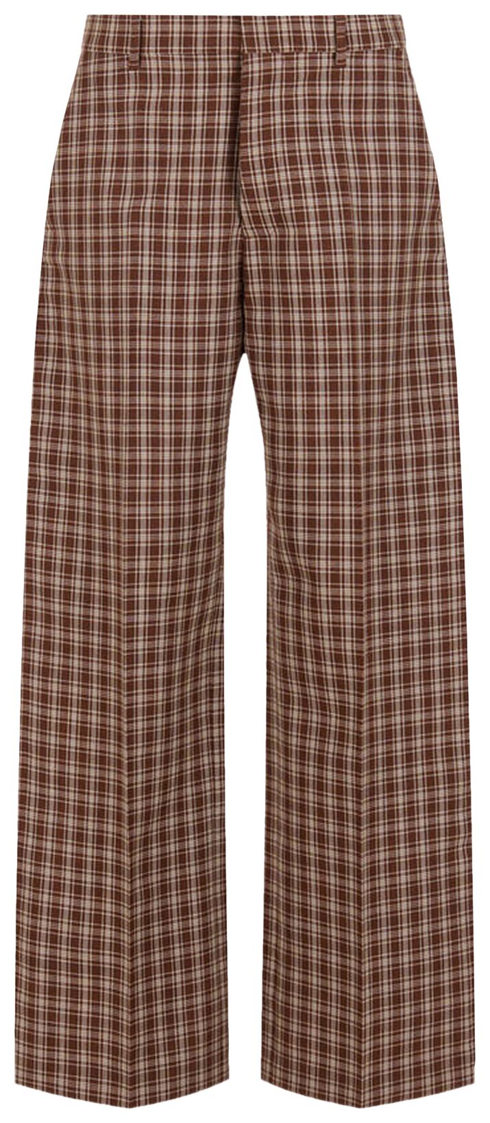 Marni Check Grain De Poudre Wool Trousers Maroon
