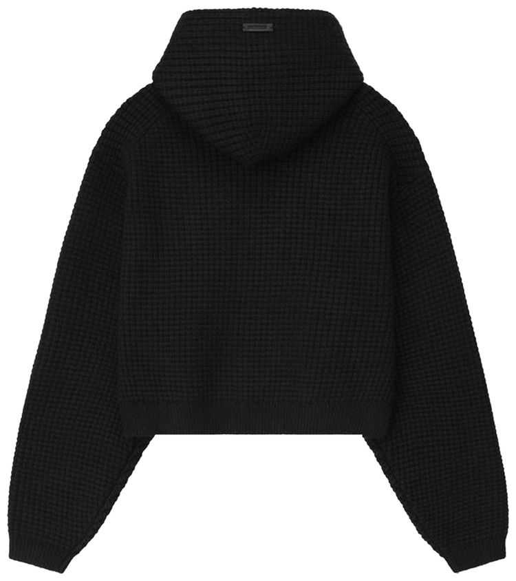 Fear of God Essentials Heavy Waffle 90s Hoodie Vintage Black
