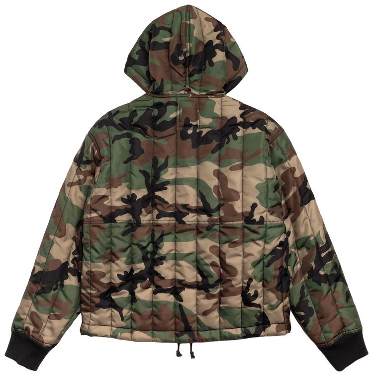 Stussy Quilted Nylon Work Jacket Woodland Camo