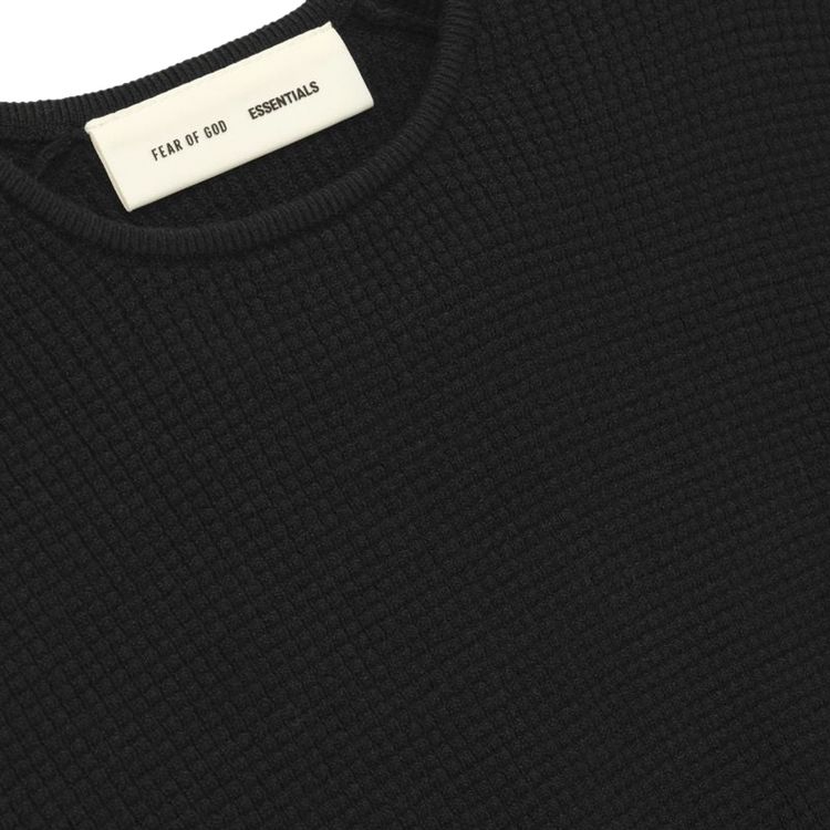 Fear of God Essentials Waffle Long Sleeve Top Vintage Black
