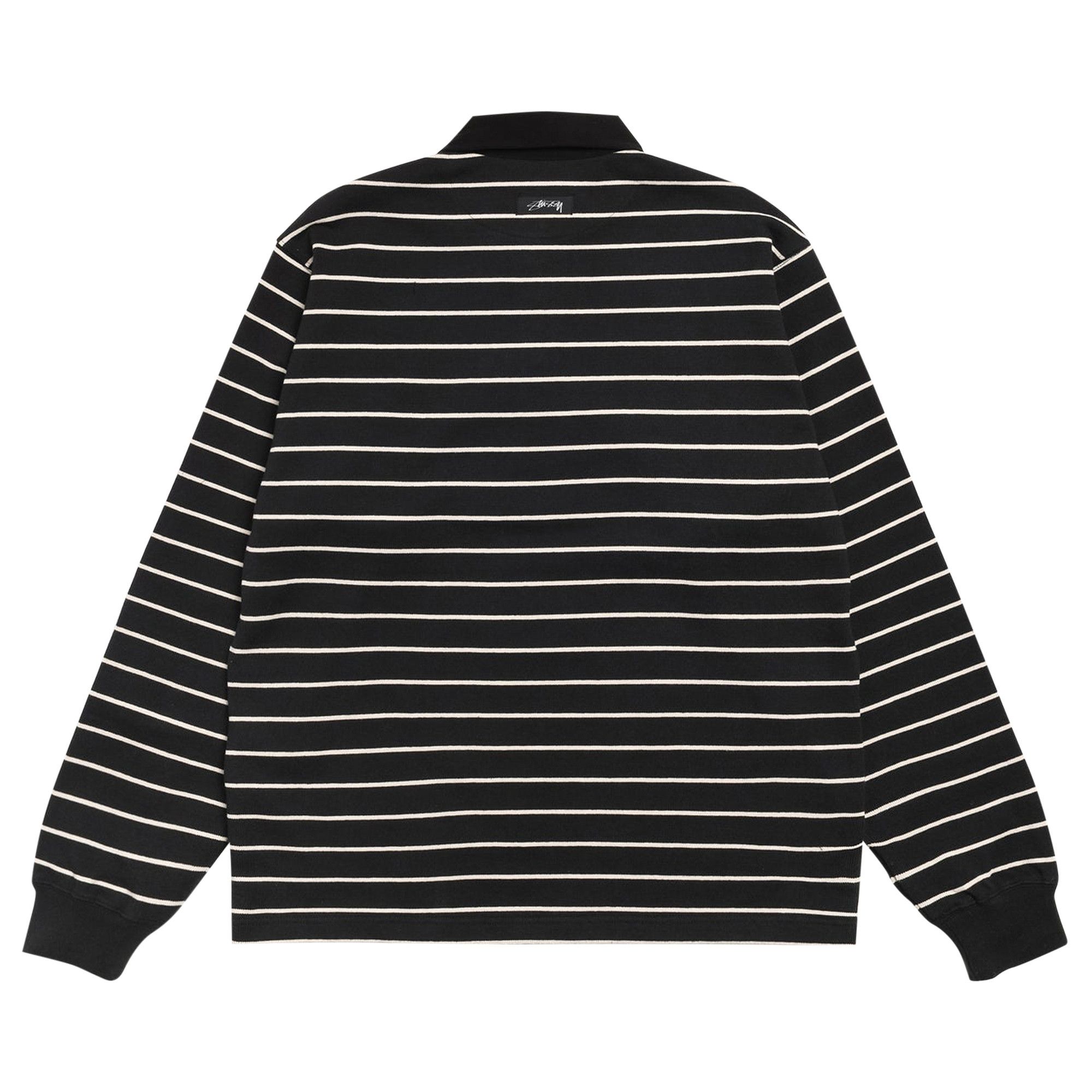 Buy Stussy Striped Rugby Shirt 'Black' - 1140372 BLAC | GOAT