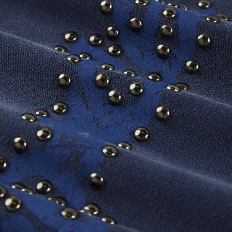 Sp5der Punk V3 Studded Hoodie Blue