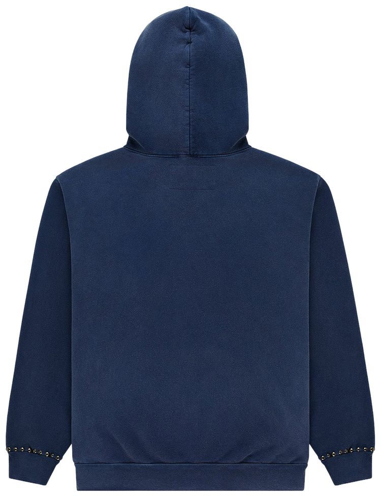 Sp5der Punk V3 Studded Hoodie Blue
