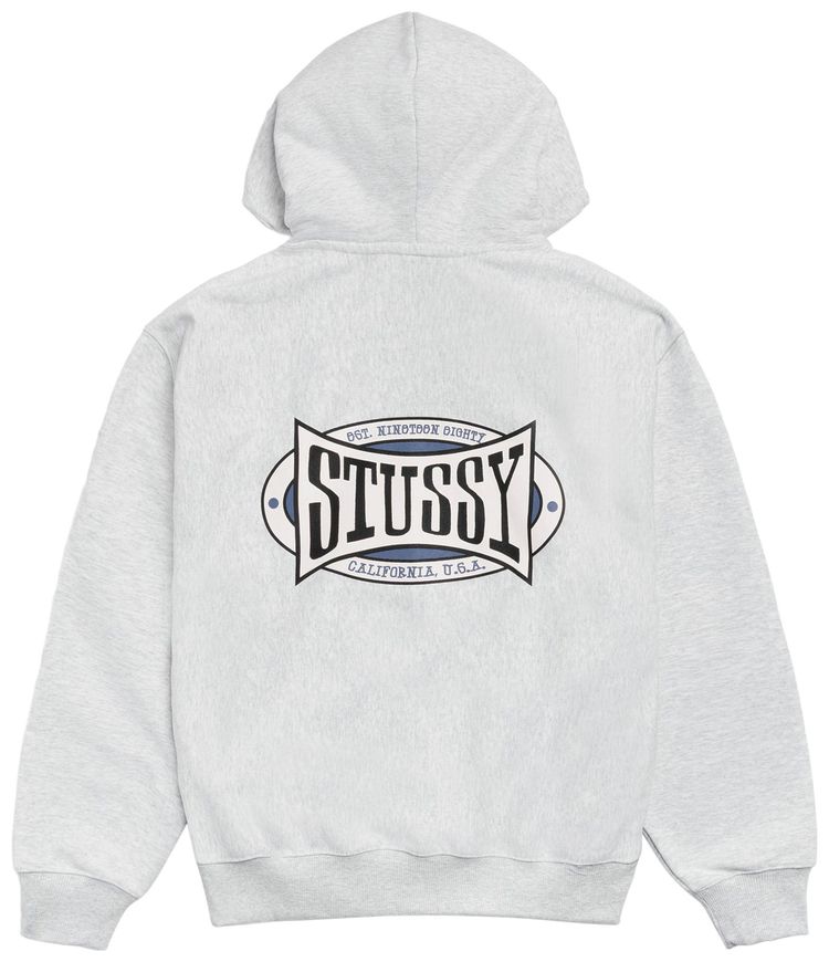 Stussy Champion Oval Zip Hoodie Ash Heather