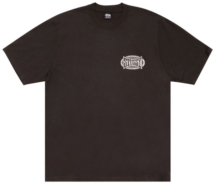 Stussy Champion Oval Tee Pigment Dyed Faded Black