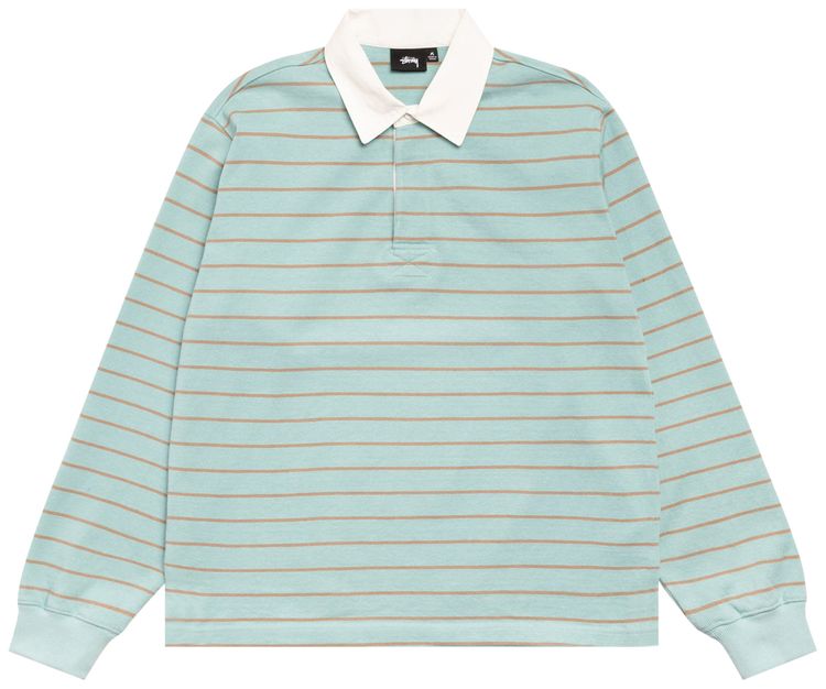 Stussy Striped Rugby Shirt Blue