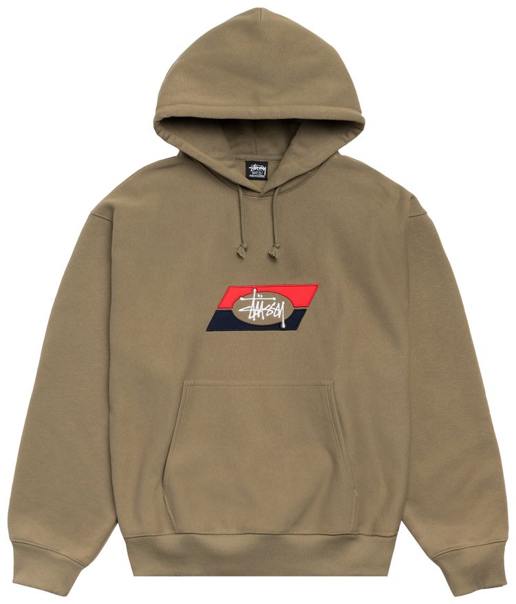 Stussy Double Stripe Embroidered Hoodie Army