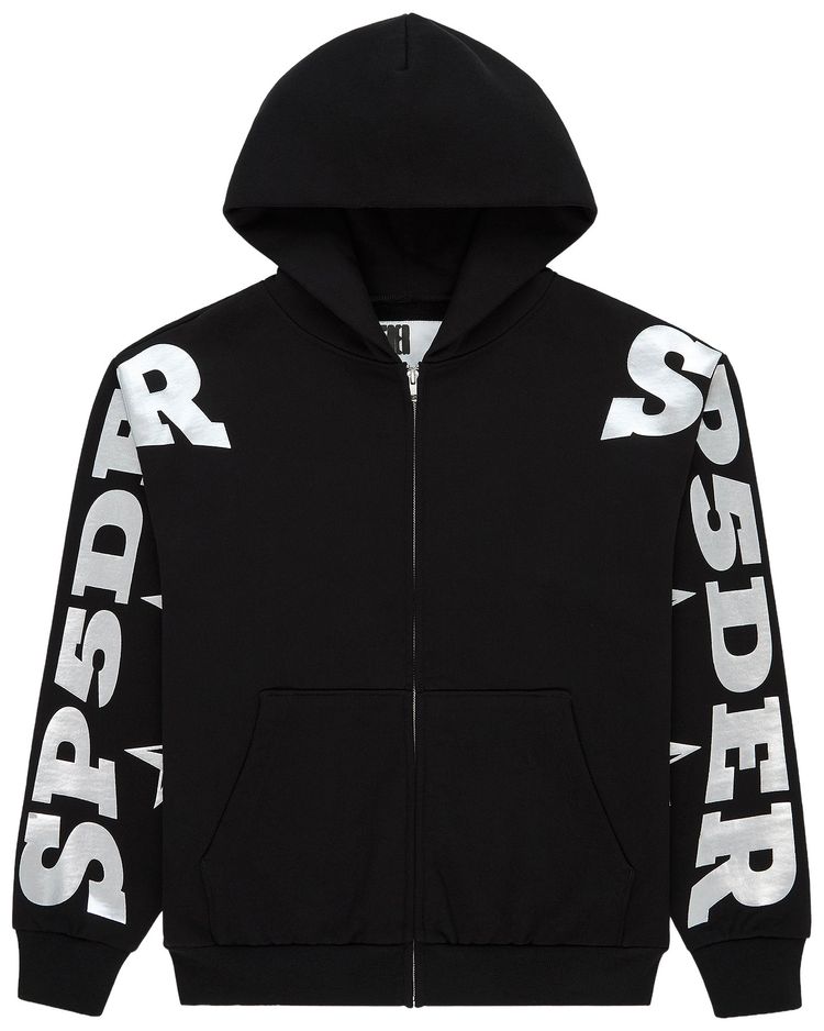 Sp5der Mx555 Zip Hoodie Black