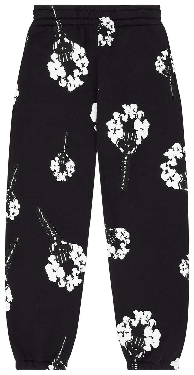 Denim Tears x Hardies Tears Fist Wreath Open Hem Sweatpants Black