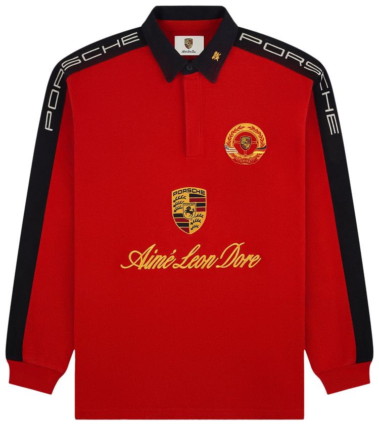 Aime Leon Dore x Porsche Crest Rugby Equestrian Red