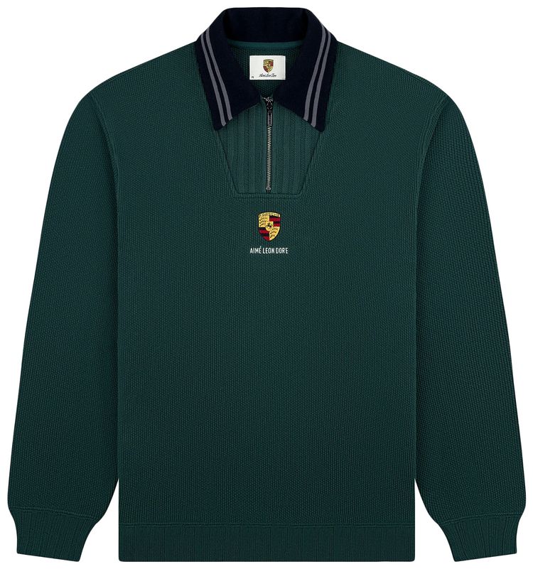 Aime Leon Dore x Porsche Jacquard Collar Quarter Zip Pullover Pine Grove