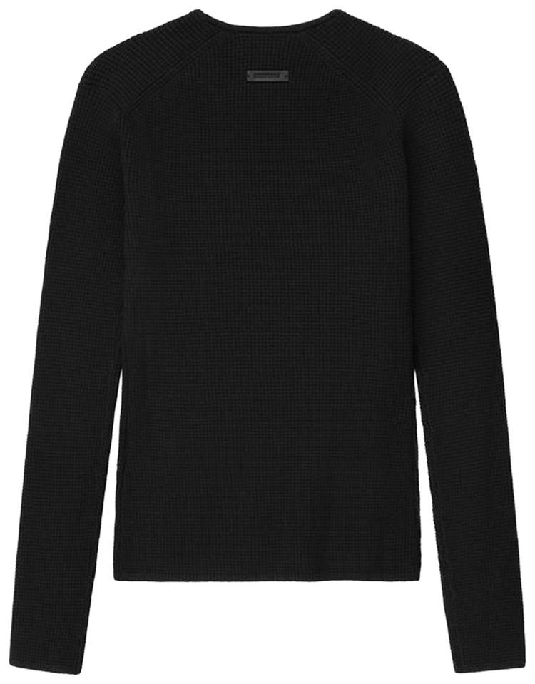 Fear of God Essentials Waffle Long Sleeve Top Vintage Black