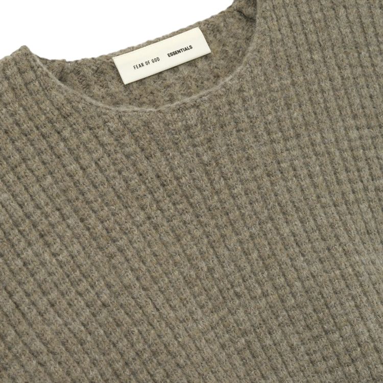 Fear of God Essentials Heavy Waffle Crewneck 90s Sweater Homestead Heather