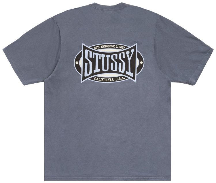 Stussy Champion Oval Tee Pigment Dyed Navy