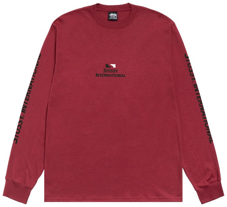 Stussy International Long Sleeve Tee Wine