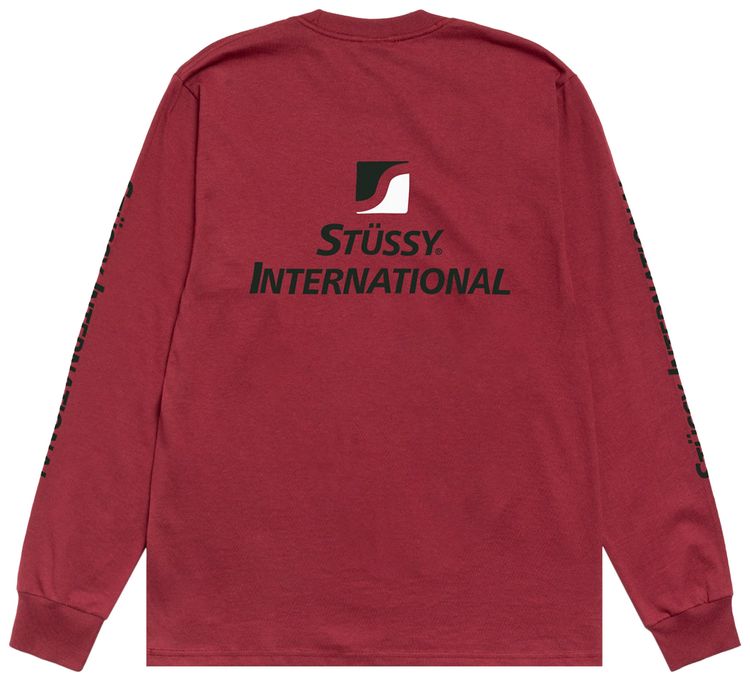 Stussy International Long Sleeve Tee Wine