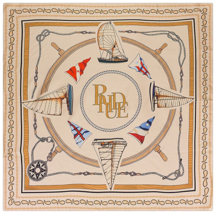 Rhude Nautica Printed Scarf Multicolor