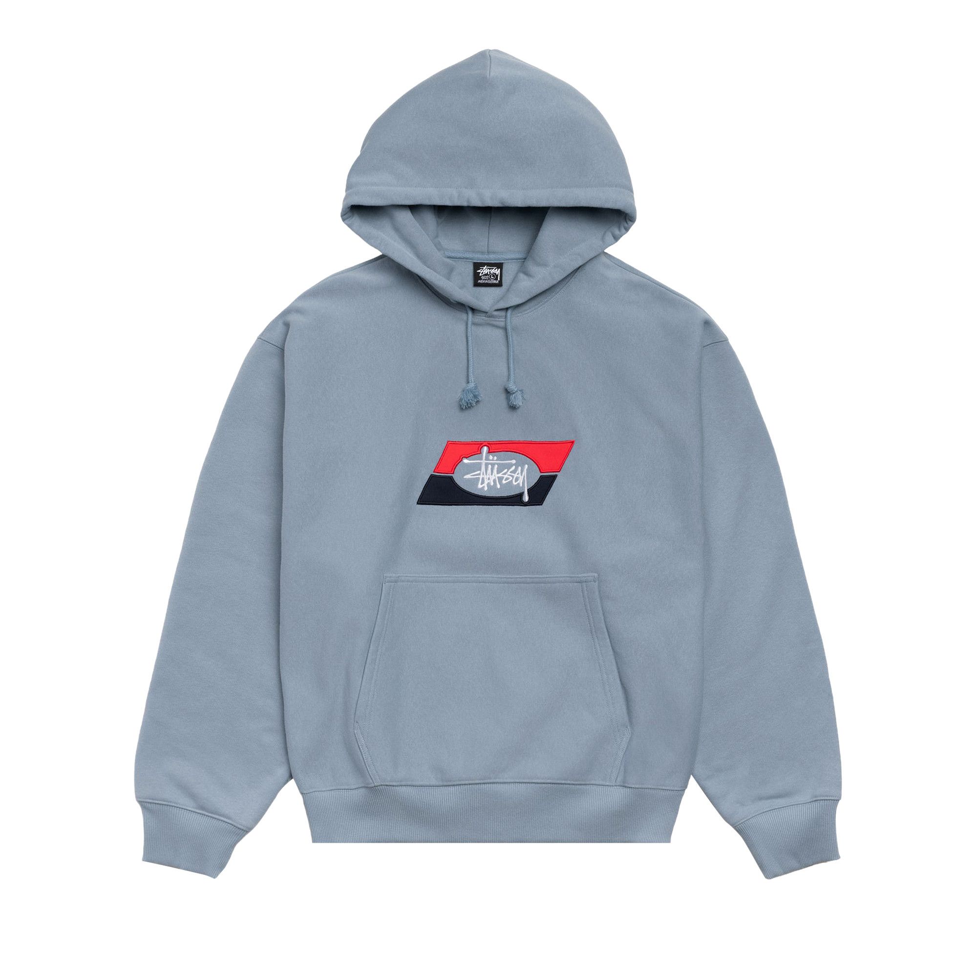 Buy Stussy Double Stripe Embroidered Hoodie 'Slate' - 118594 SLAT